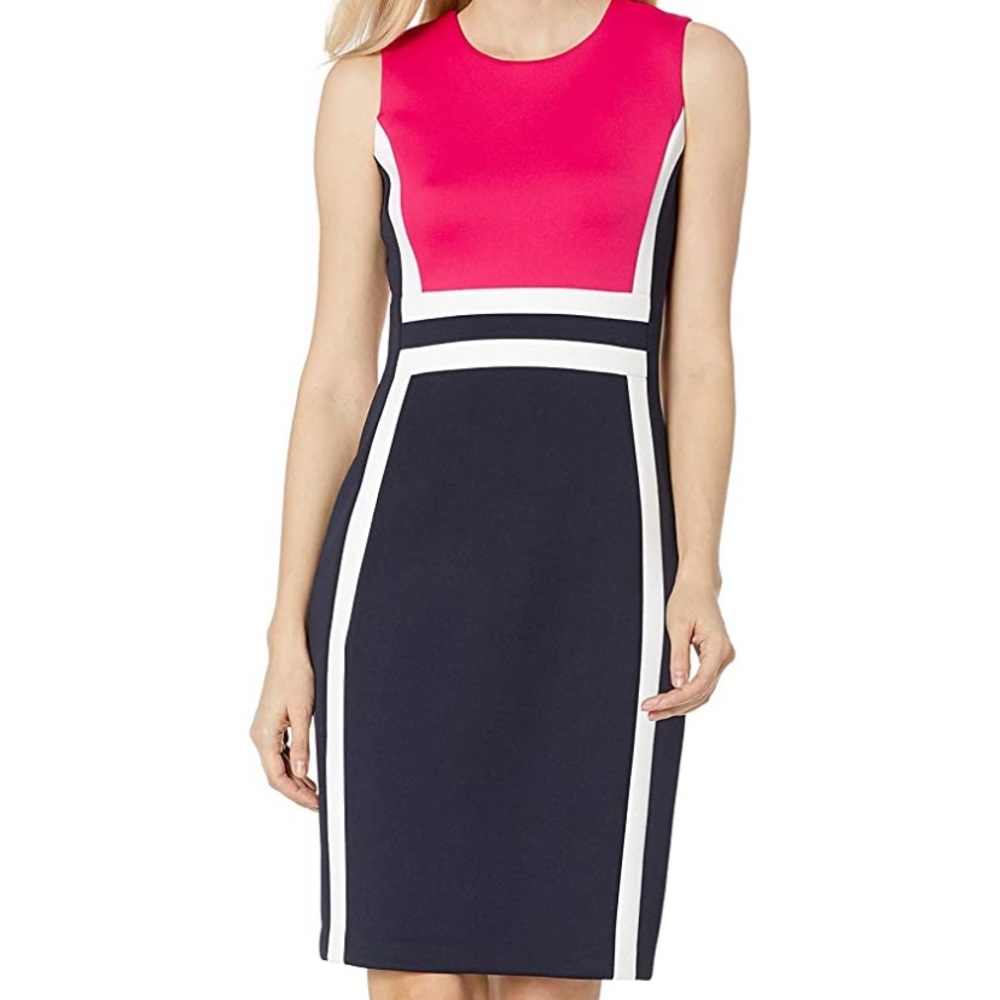 Calvin Klein color block sheath dress
